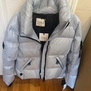 SAM. Ice Blue Glossy Puffer Jacket